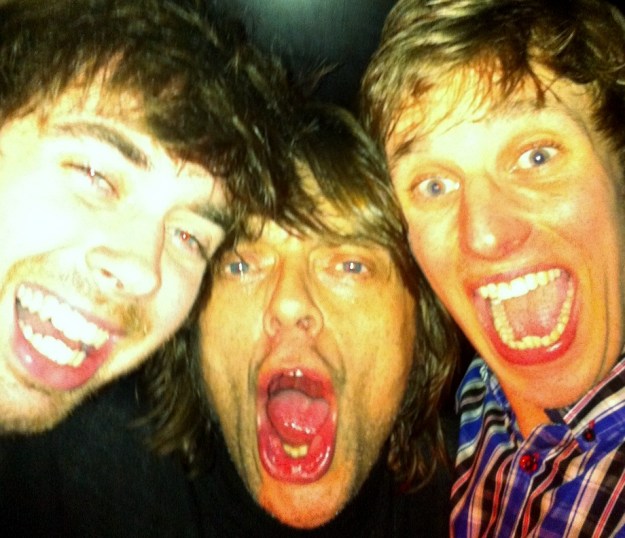 Out and about with Stone Roses bass guitarist Mani and my mate Jimmy. 
